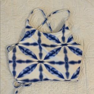 High neck surfer bikini swim top